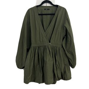 green emerald velvet dress World of Crow Basil Green Gathered Midi Dress at Nordstrom, Size Small